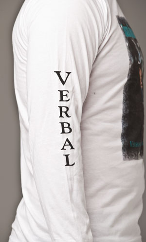 Men’s White 100% Cotton, Long Sleeve T-shirt , right