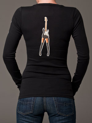 Women’s Black 100% Cotton, Long Sleeve T- shirt, back