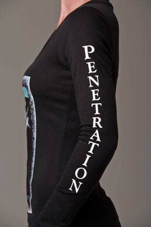 Women’s Black 100% Cotton, Long Sleeve T- shirt, left