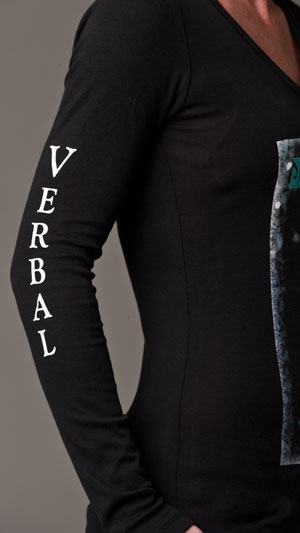 Women’s Black 100% Cotton, Long Sleeve T- shirt, right