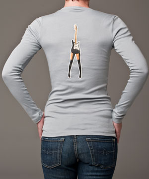 Women’s Grey 100% Cotton; Long Sleeve T-shirt, back