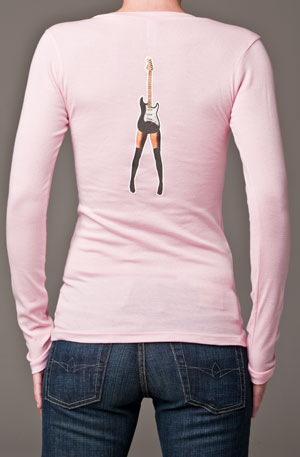 Women’s pink 100% Cotton; Long Sleeve T- shirt, back